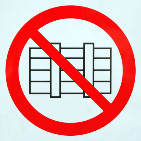 sign no storage on white bacgroundの写真素材