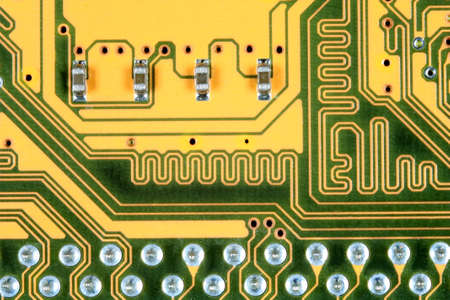 A close up of  computer circuit. 