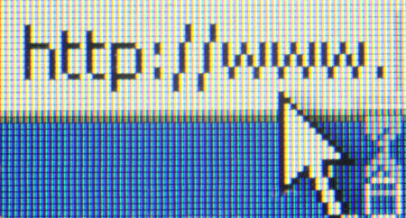 internet address on computer screen macroの写真素材