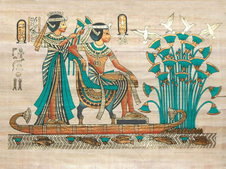 Old natural Papyrus from Egyptの写真素材