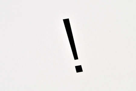 Exclamation mark on white backgroundの写真素材