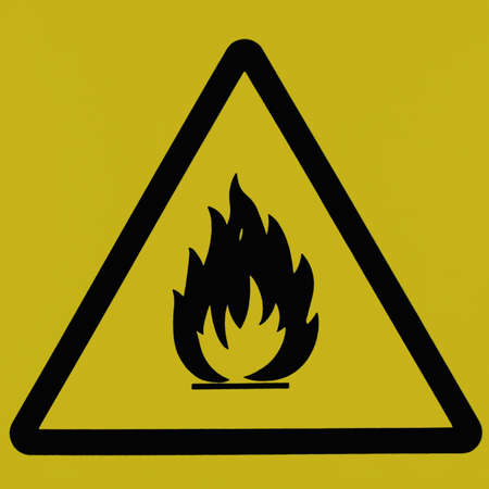 Flameable warning signの写真素材