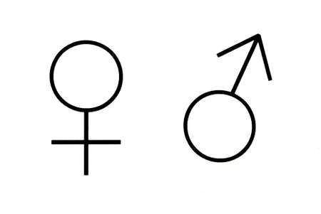 Male and female sex symbolsの写真素材