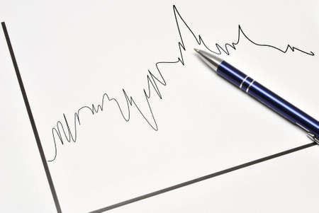 Printed finance statistics over a distance area of of years の写真素材