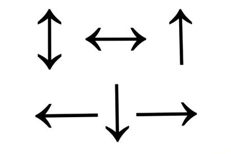 Different black arrows on white backgroundの写真素材