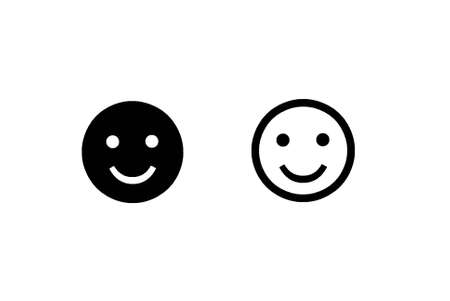 Two smile faces on white backgroundの写真素材