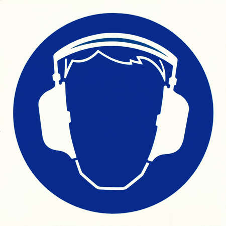 Order of applying the hearing protection- signの写真素材