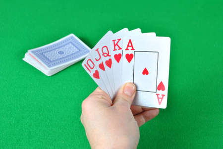 Royal Flush in playing cardsのeditorial素材