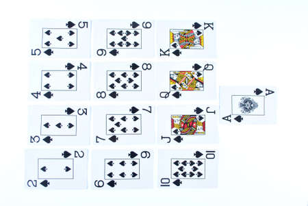 Set of playing cards - spades suitのeditorial素材