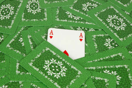 Ace of Hearts amongst playing cards のeditorial素材