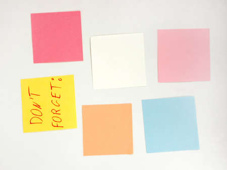 List of blank color papers not to forgetの写真素材
