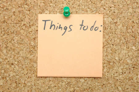 Organization and planning on bulletin boardの写真素材