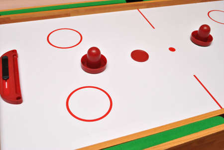 Air Hockey game board and piecesの写真素材