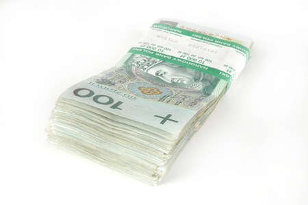 Polish one hundred banknotes - currencyの写真素材