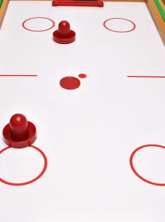 Air Hockey game board and piecesの写真素材