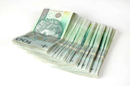 Polish one hundred banknotes - currencyの写真素材