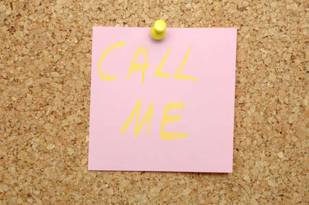 Call me pinned on notice board