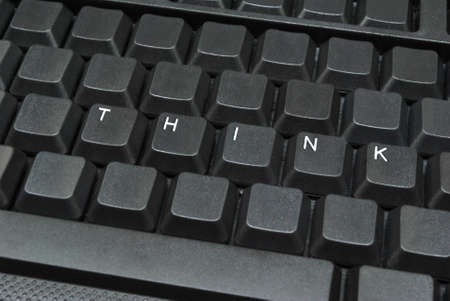 THINK written on computer keyboard