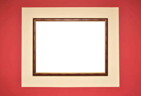 Empty wooden frame on the wall