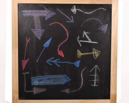 Doodle arrows on blackboardの写真素材