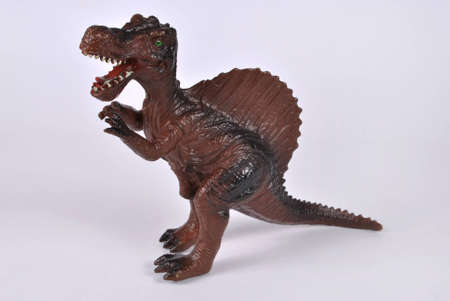 Toy- Spinosaurus on white backgroundの写真素材