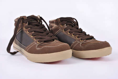 Pair of shoes on white background