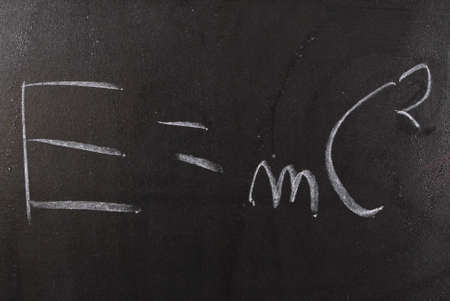 Physics formula written on the blackboardの写真素材