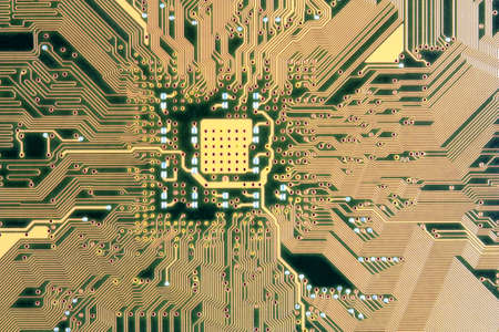 Closeup of a  computer circuit board