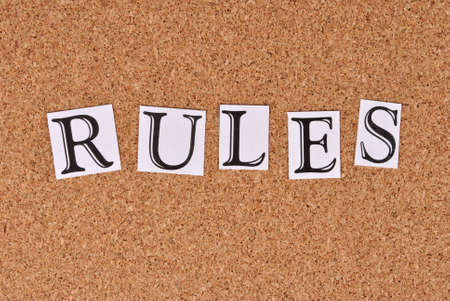 Rules on cork-board