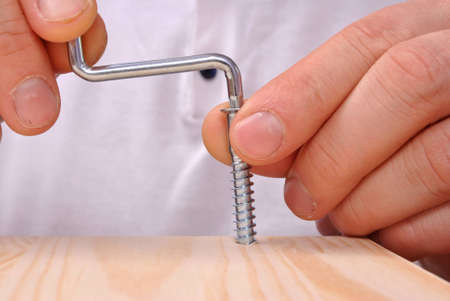 Assembling furniture with using toolsの写真素材