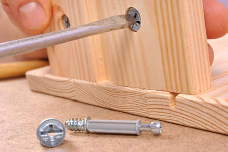 Assembling furniture with using tools