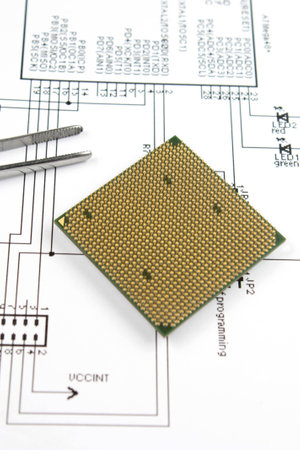 microprocessor and  electronic schemeの写真素材
