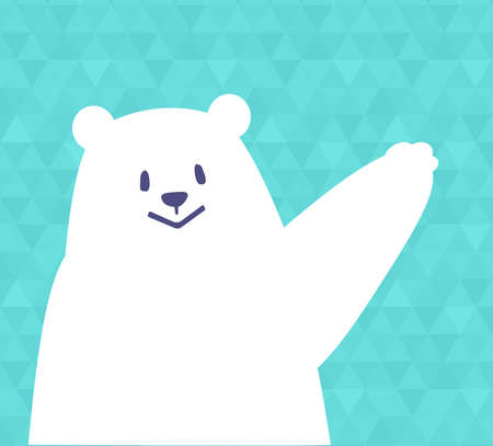 White bear with hands upのイラスト素材