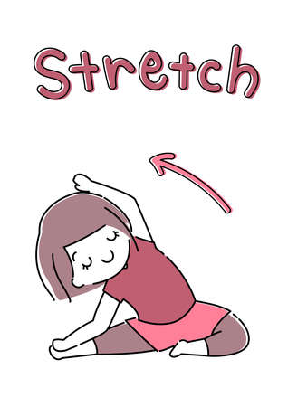 Yoga Stretch Woman Stretching Sideのイラスト素材