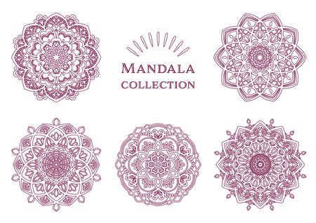 Hand-drawn mandala setのイラスト素材