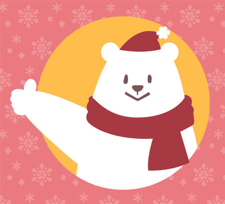 Thumbs up white bear iconのイラスト素材