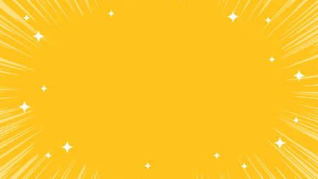 yellow concentrated lines and glitter background frameのイラスト素材