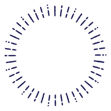 A simple frame of handwritten sunburst like written by a pen.のイラスト素材