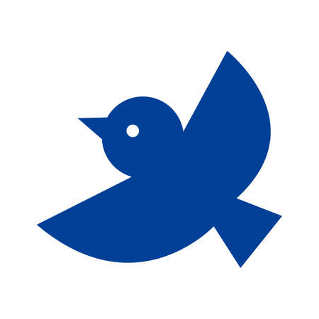 little bird illustration icon for New Year's card materialのイラスト素材