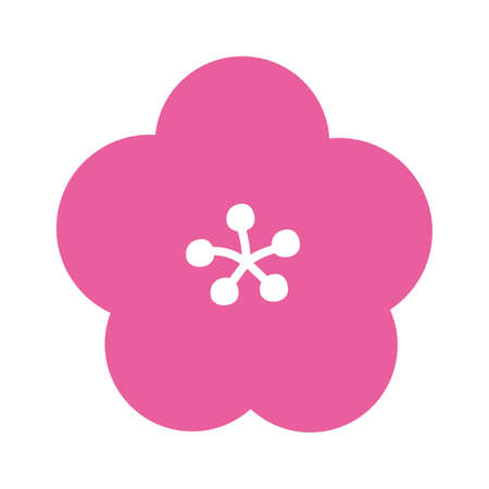 plum blossom illustration icon for New Year's card materialのイラスト素材