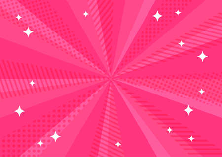 red concentrated lines with stripes and dots and glitterのイラスト素材