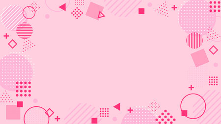 abstract frame with pink geometric patterns.のイラスト素材