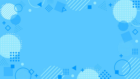 abstract frame with blue geometric patterns.のイラスト素材