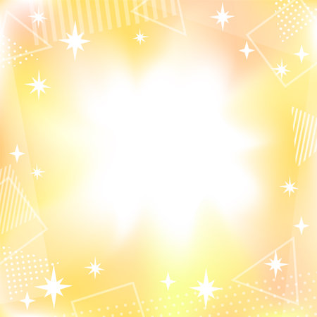 yellow gradient background with glitter geometric shapesのイラスト素材