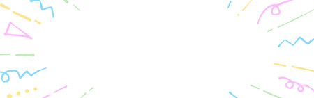 Hand-drawn pop and colorful doodle radiant line in white backgroundのイラスト素材