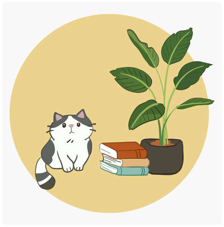 Kittens and relaxing cornerのイラスト素材