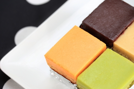 Colorful of Chiffon Cake on Plate