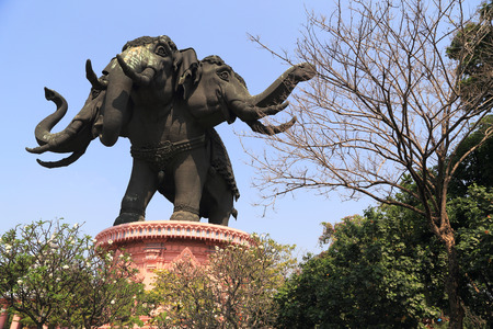 Giant Three Heads Elephant in Thailandのeditorial素材
