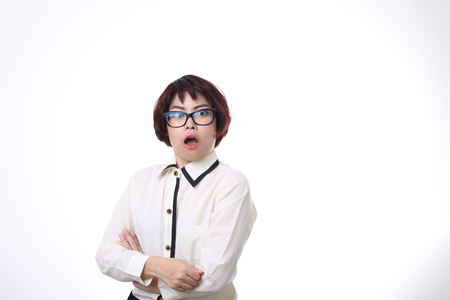 The Asian businesswoman surprised.の写真素材