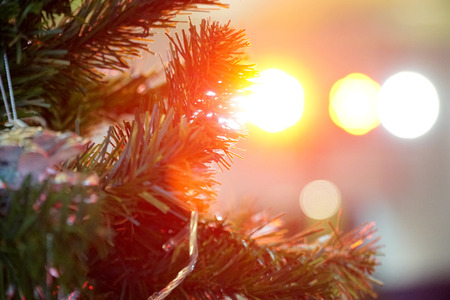 The light flare in the Christmas night party.の写真素材